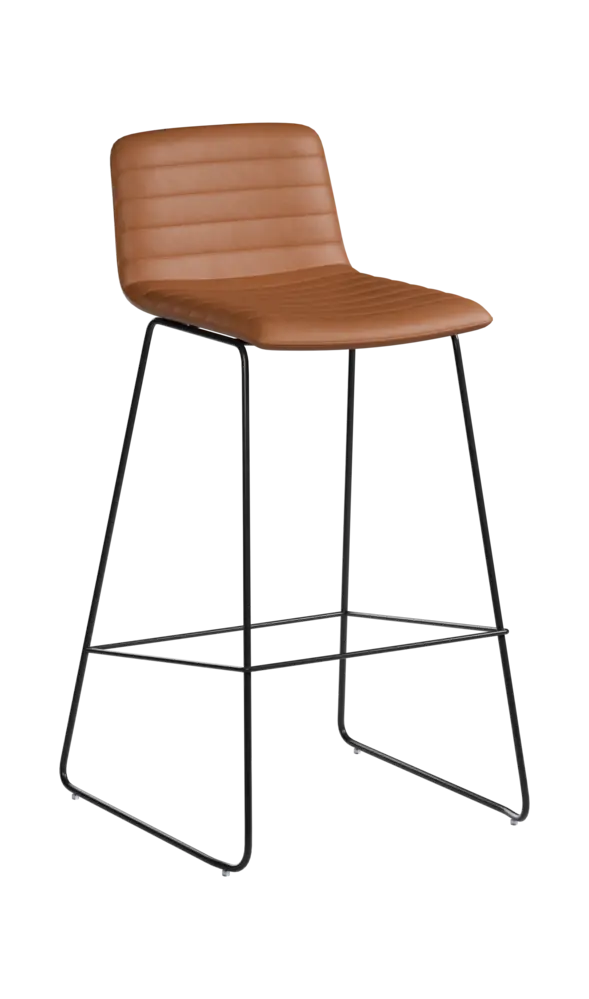 ARCA BAR BLACK, židle barová, ekologická kůže cappuccino